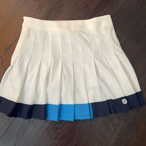 Designer White Pleated Tennis / Pickleball Skirt SUZE MEDIUM